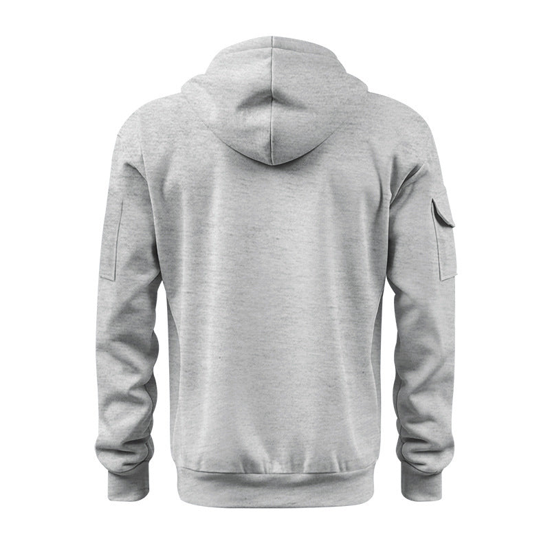 Cross-border Autumn and Winter Sports Sweater suit Men's Multi-pocket Zipper Hoodie Sportswear suit Sweater Light Plate
