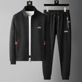 Casual Suit Men's Autumn New Roman Collar Embroidered Bee Jacket Fashionable Brand Youth Sportswear Two-piece Set