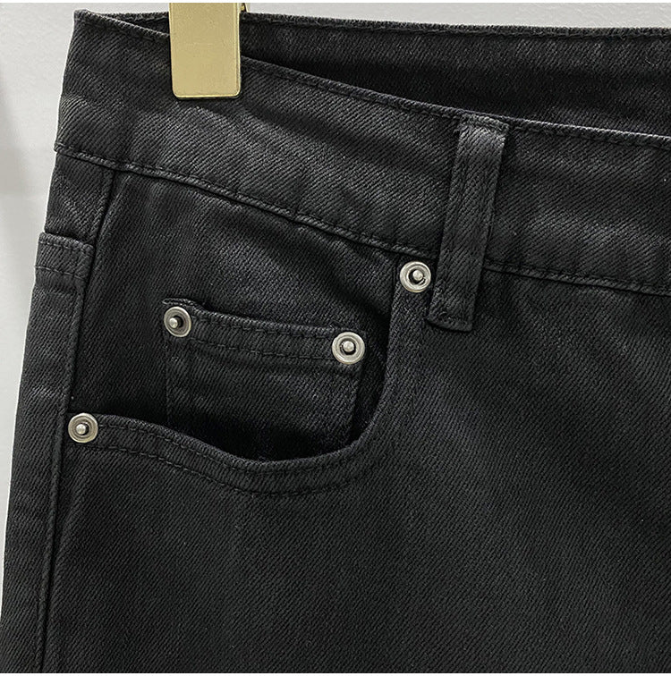 Subhuman Men's Style | Dark Classic Versatile Autumn/Winter Waxed Coating Craftsmanship Self-Designed Long Jeans