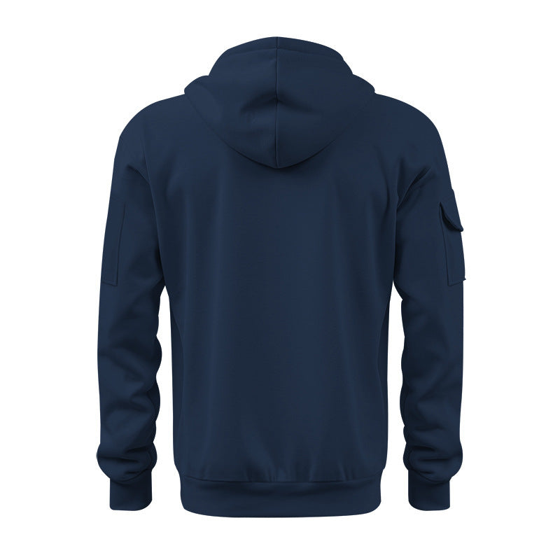 Cross-border Autumn and Winter Sports Sweater suit Men's Multi-pocket Zipper Hoodie Sportswear suit Sweater Light Plate