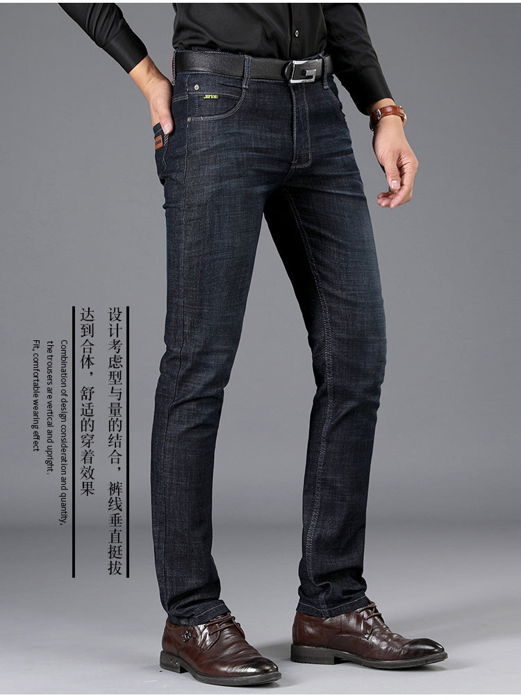 Su Lee Men's Jeans Spring and Summer Men's Elastic Loose Straight Retro Business Casual Trendy Brand Long Pants