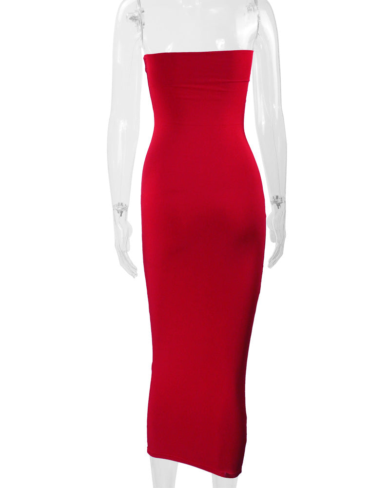 2026 European and American Cross-Border Autumn and Winter Dresses for Women  Sexy Backless Bodycon Dress