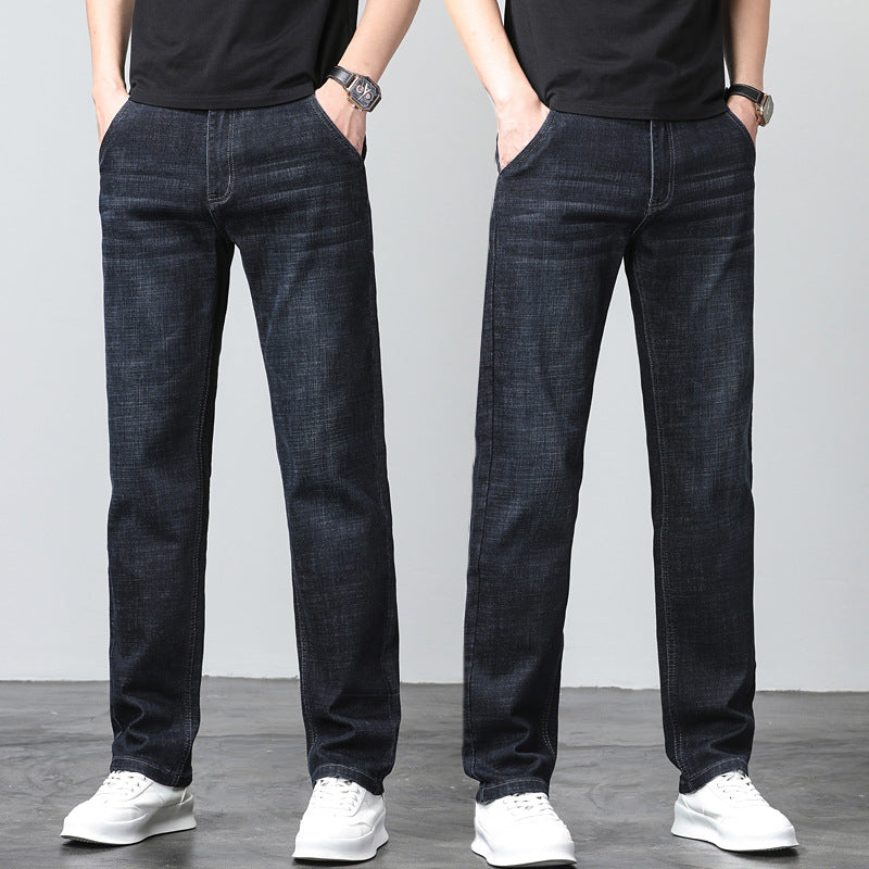 Su Lee Men's Jeans Spring and Summer Men's Elastic Loose Straight Retro Business Casual Trendy Brand Long Pants