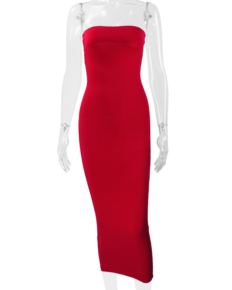 2026 European and American Cross-Border Autumn and Winter Dresses for Women  Sexy Backless Bodycon Dress