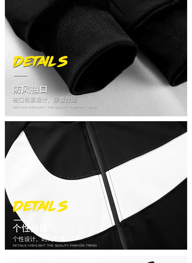 2024 Spring and Autumn Men's Sportswear Casual Suit Men's Hooded Cardigan Sportswear Running Suit Two-Piece Set for Boys
