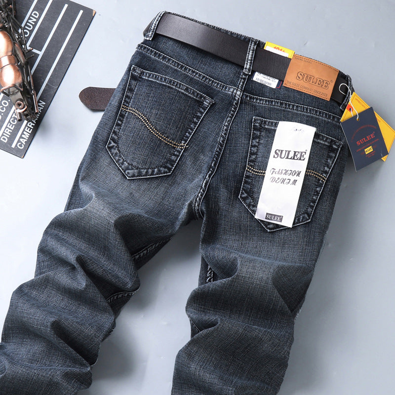 Su Lee Men's Jeans Spring and Summer New Straight Loose Business Elastic Versatile Long Pants Men's Cross-Border Men's Pants