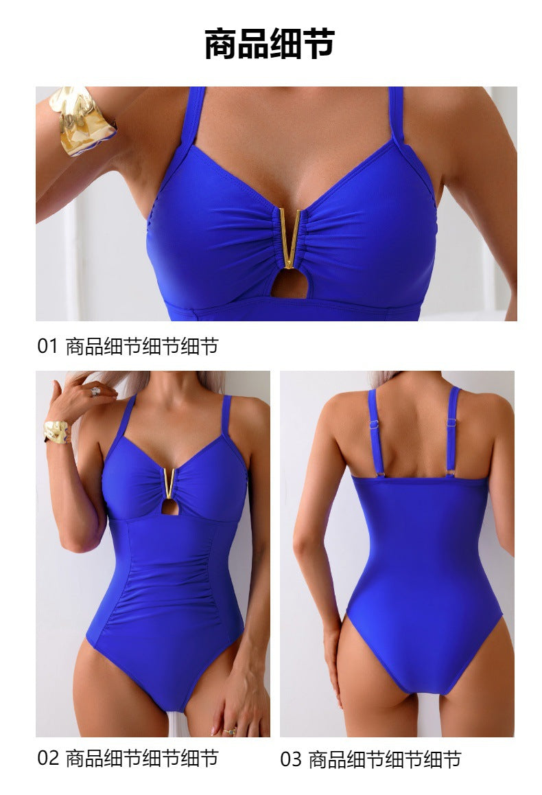 European and American Style Sexy Strapless One-Piece Swimsuit for Women, Slimming Bikini, Amazon Cross-Border Swimsuit, Conservative Swimsuit for Women