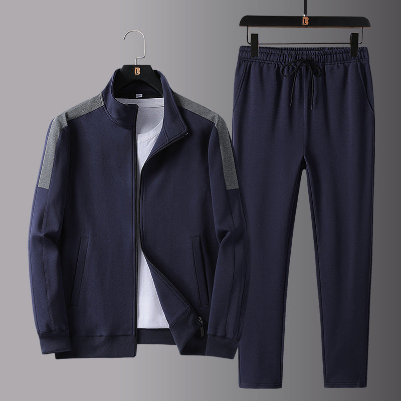 Spring and Autumn New Sports Suit Men's Trendy Casual Sportswear Suit Men's Large Size Sweatshirt Suit Two-Piece Set
