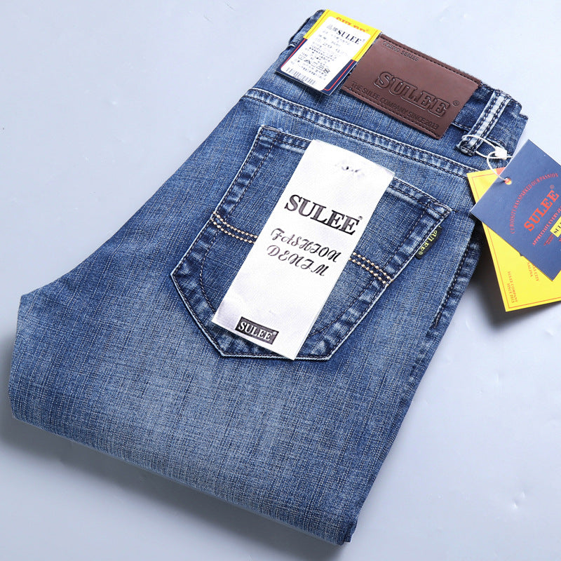 Su Lee Men's Jeans Spring and Summer New Straight Loose Business Elastic Versatile Long Pants Men's Cross-Border Men's Pants