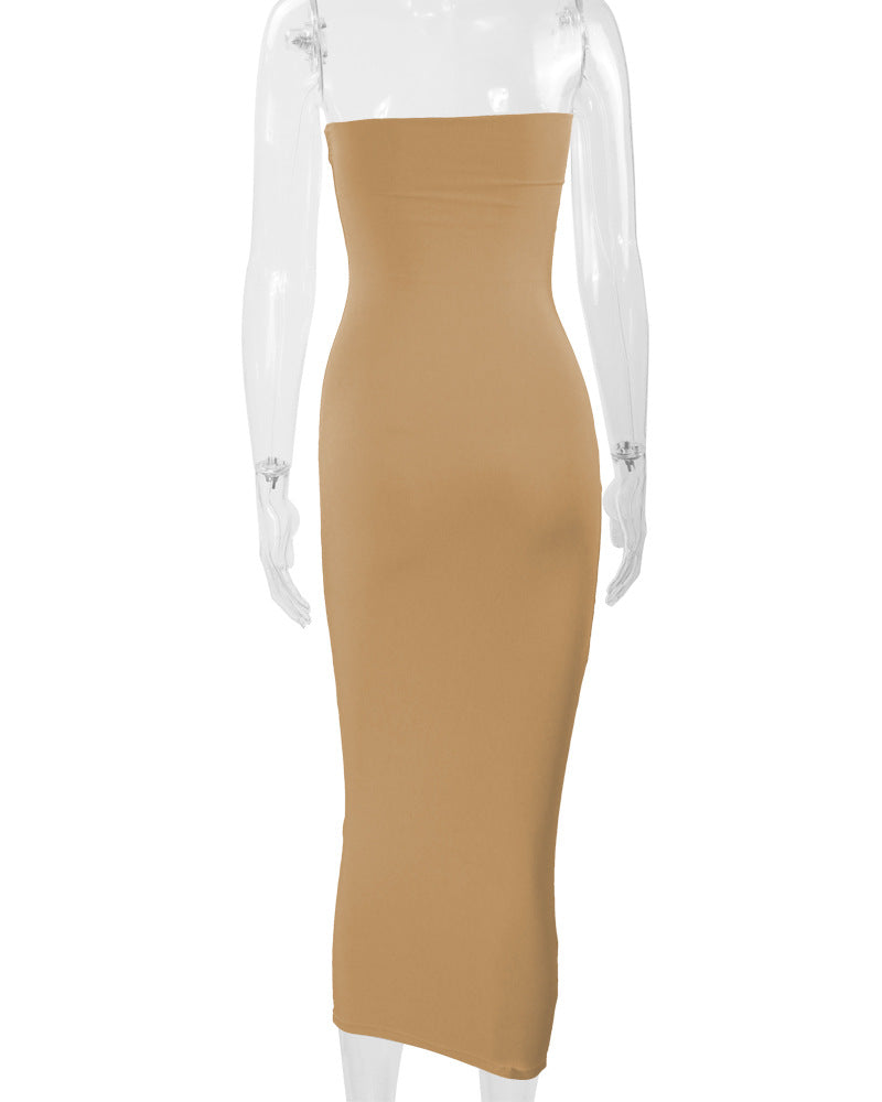 2026 European and American Cross-Border Autumn and Winter Dresses for Women  Sexy Backless Bodycon Dress