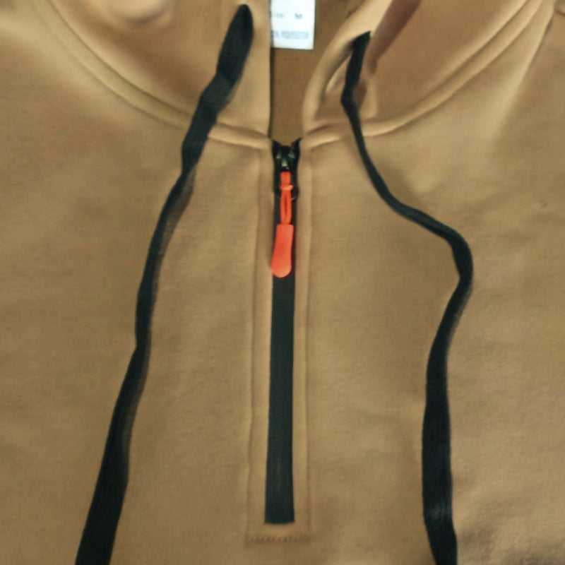 Cross-border Autumn and Winter Sports Sweater suit Men's Multi-pocket Zipper Hoodie Sportswear suit Sweater Light Plate