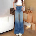 Big Bell Pants Women's Denim Wide Leg Pants Wide Leg 2024 Autumn High Waist Draping Fashion Gradient Floor Pants
