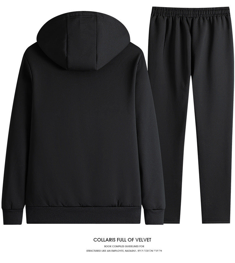 New men's suit spring and autumn hooded long sleeve plus size two suit leisure running sportswear