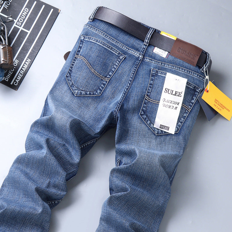 Su Lee Men's Jeans Spring and Summer New Straight Loose Business Elastic Versatile Long Pants Men's Cross-Border Men's Pants