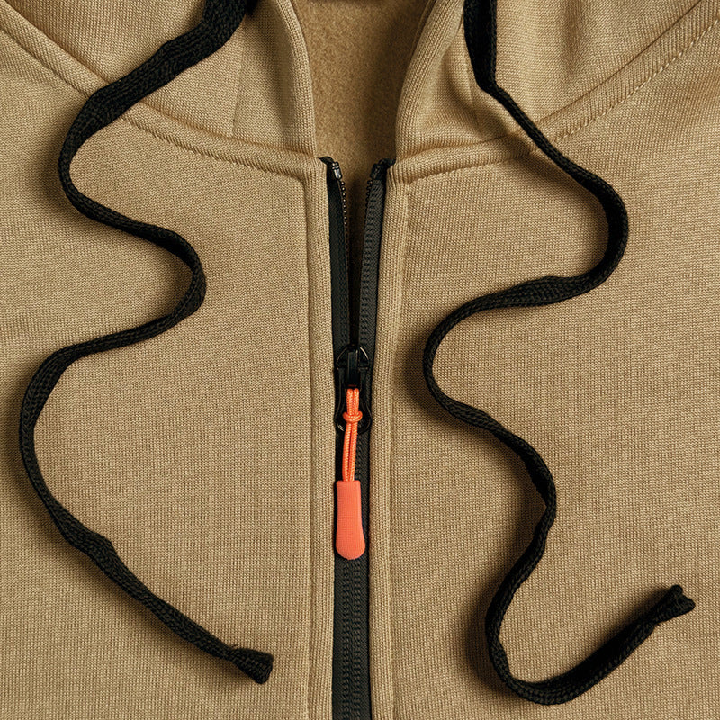Cross-border Autumn and Winter Sports Sweater suit Men's Multi-pocket Zipper Hoodie Sportswear suit Sweater Light Plate