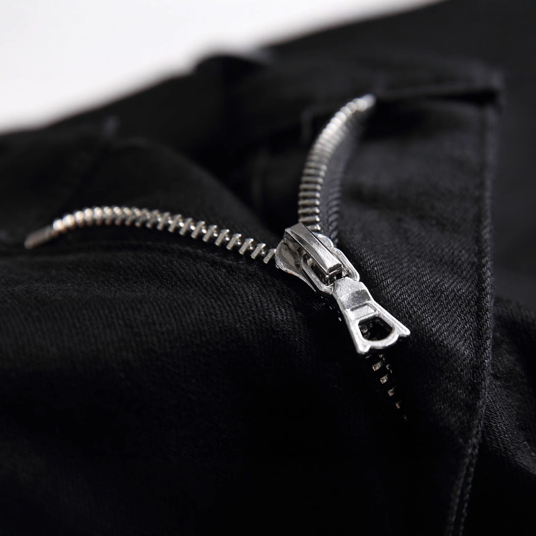 2020 Foreign Trade New Men's Clothing Slim Ripped Straight-Leg Jeans Black Casual Fashion Long Jeans Wholesale
