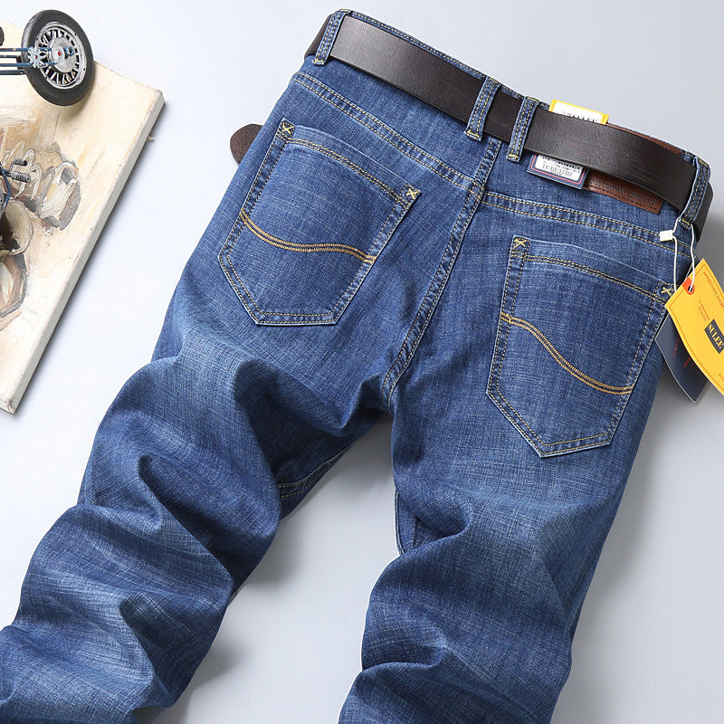 Su Lee Men's Jeans Spring and Summer New Straight Loose Business Elastic Versatile Long Pants Men's Cross-Border Men's Pants