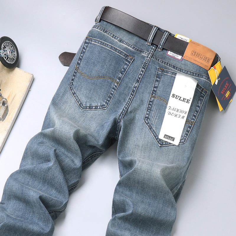 Su Lee Men's Jeans Spring and Summer New Straight Loose Business Elastic Versatile Long Pants Men's Cross-Border Men's Pants