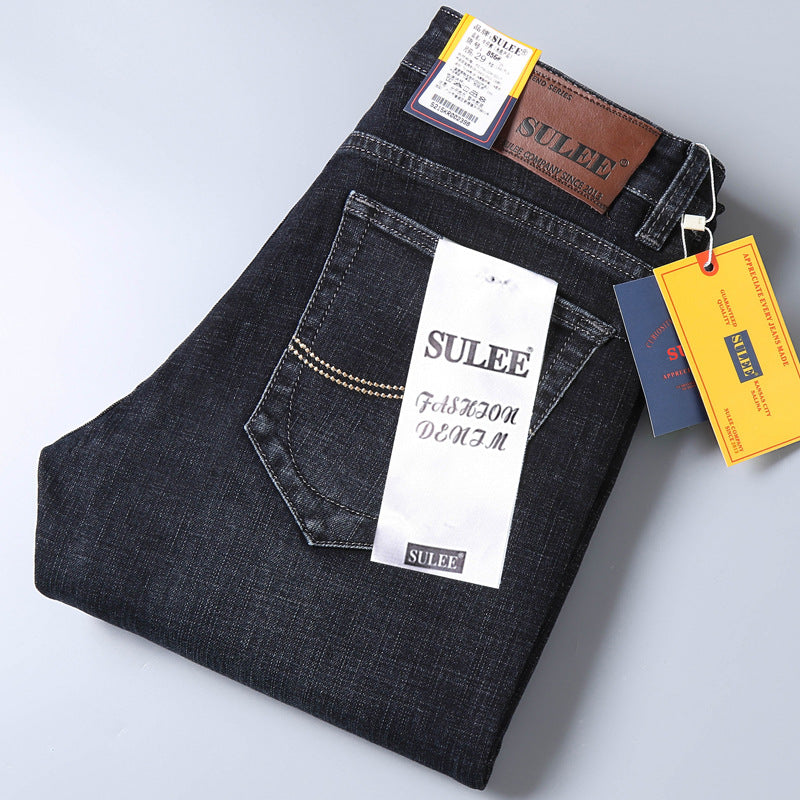 Su Lee Men's Jeans Spring and Summer New Straight Loose Business Elastic Versatile Long Pants Men's Cross-Border Men's Pants