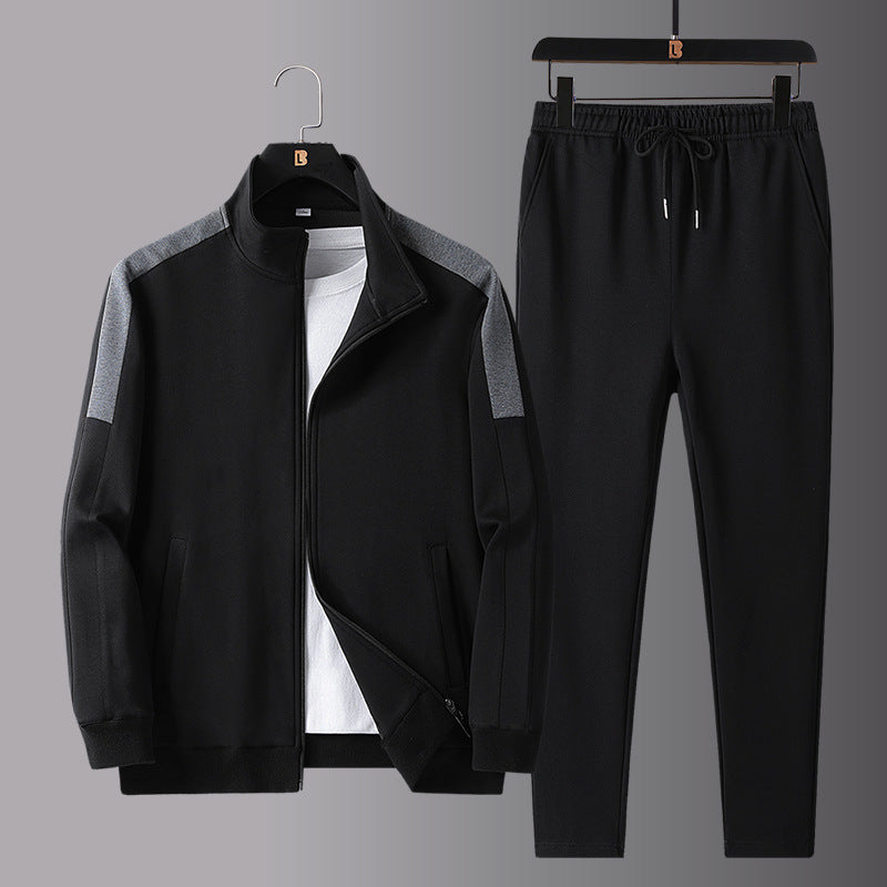 Spring and Autumn New Sports Suit Men's Trendy Casual Sportswear Suit Men's Large Size Sweatshirt Suit Two-Piece Set