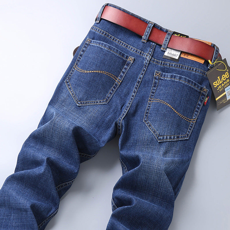 Su Lee Men's Jeans Spring and Summer New Straight Loose Business Elastic Versatile Long Pants Men's Cross-Border Men's Pants
