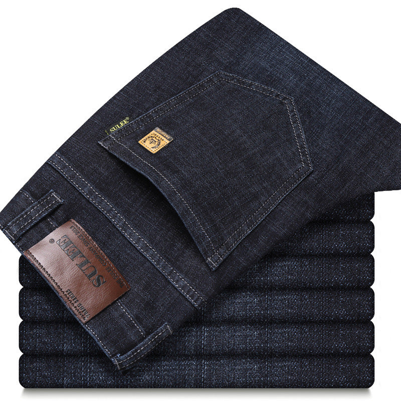 Su Lee Men's Jeans Spring and Summer Men's Elastic Loose Straight Retro Business Casual Trendy Brand Long Pants