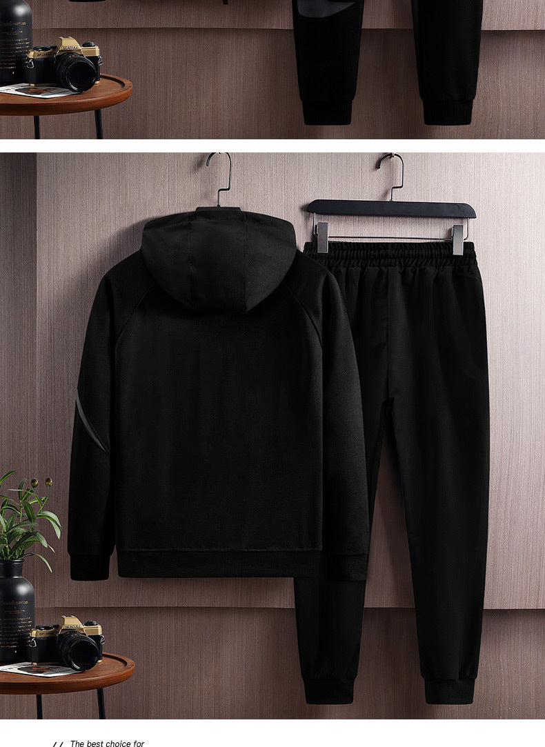 2024 Spring and Autumn Men's Sportswear Casual Suit Men's Hooded Cardigan Sportswear Running Suit Two-Piece Set for Boys