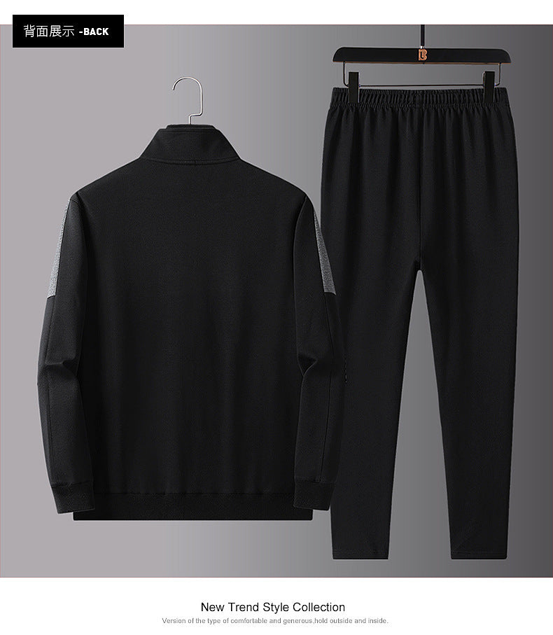 Spring and Autumn New Sports Suit Men's Trendy Casual Sportswear Suit Men's Large Size Sweatshirt Suit Two-Piece Set