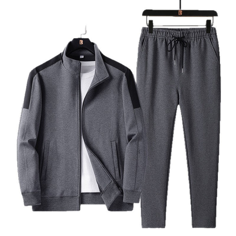 Spring and Autumn New Sports Suit Men's Trendy Casual Sportswear Suit Men's Large Size Sweatshirt Suit Two-Piece Set