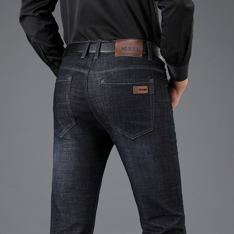 Su Lee Men's Jeans Spring and Summer New Straight Loose Business Elastic Versatile Long Pants Men's Cross-Border Men's Pants