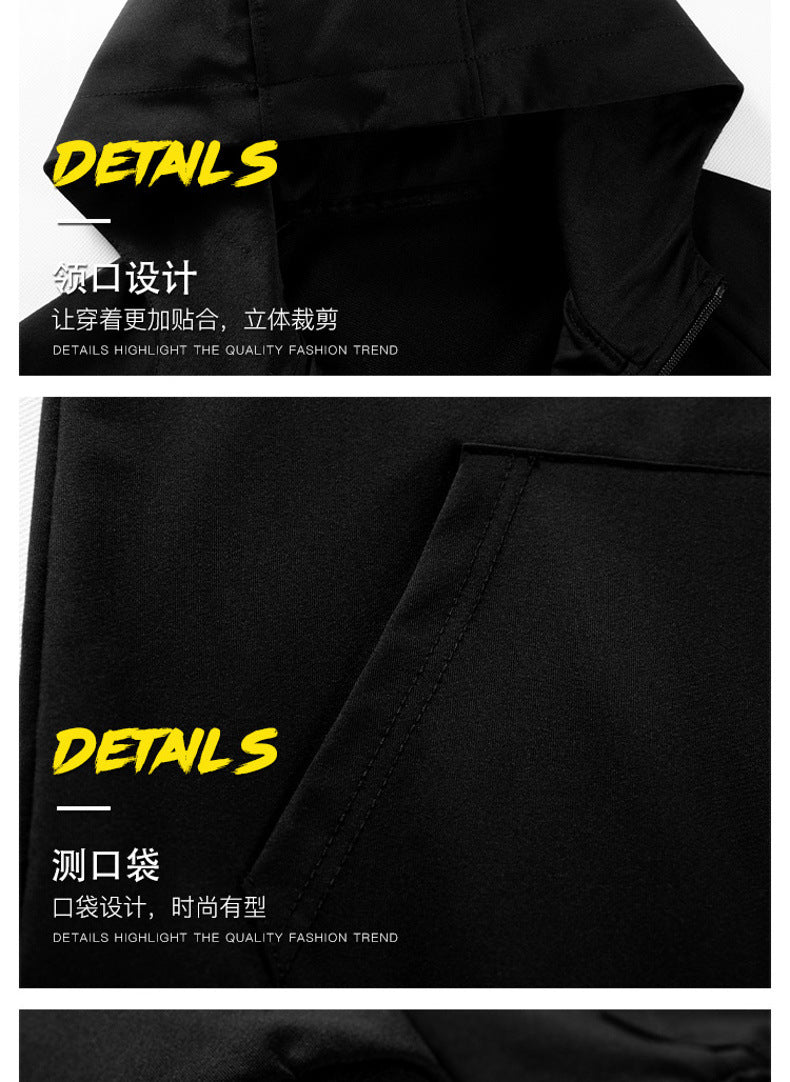 2024 Spring and Autumn Men's Sportswear Casual Suit Men's Hooded Cardigan Sportswear Running Suit Two-Piece Set for Boys
