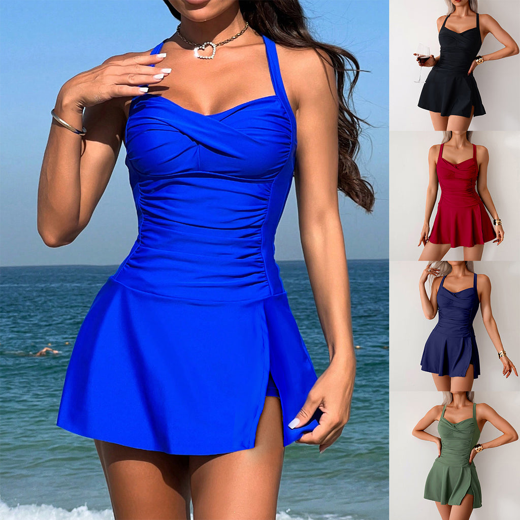 New Split Swimsuit Women's Hot Spring Cross-border European and American Skirt plus size Swimsuit Boxers Wholesale