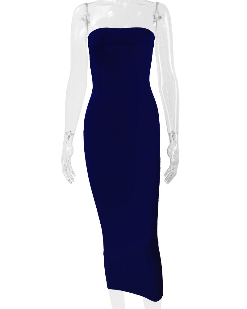 2026 European and American Cross-Border Autumn and Winter Dresses for Women  Sexy Backless Bodycon Dress