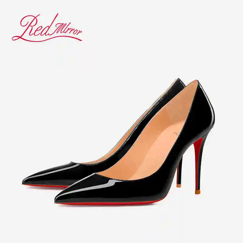 Women Heels Naked Color Women's Elegant High Heel Luxury Black Shoes Woman 2026 Red Shiny Bottoms Pointed Toe Party Ladies Women
