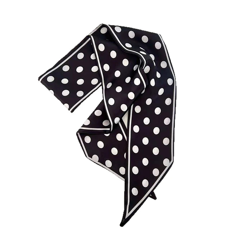 Luxury Brand Model Striped Printing Bag Handbag Handle Ribbon Scarf Small Silk Scarf Women Hair Band Neck Scarves Neckerchief