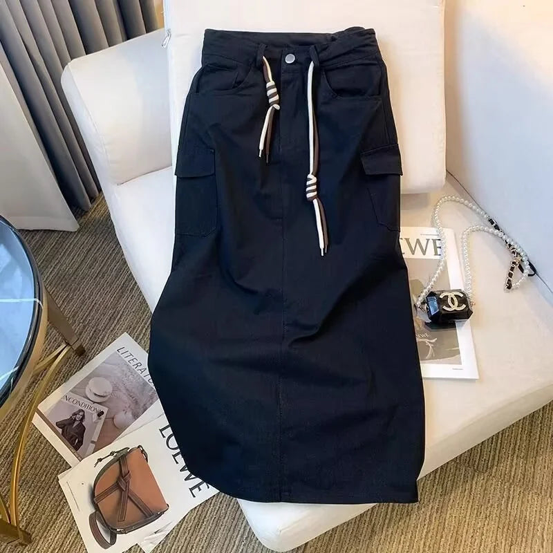 Skirt Women Women's Skirt Woman Clothing Workwear Skirt Women's Autumn Large Size High Waist Slim Pocket Joker Split Long Skirt