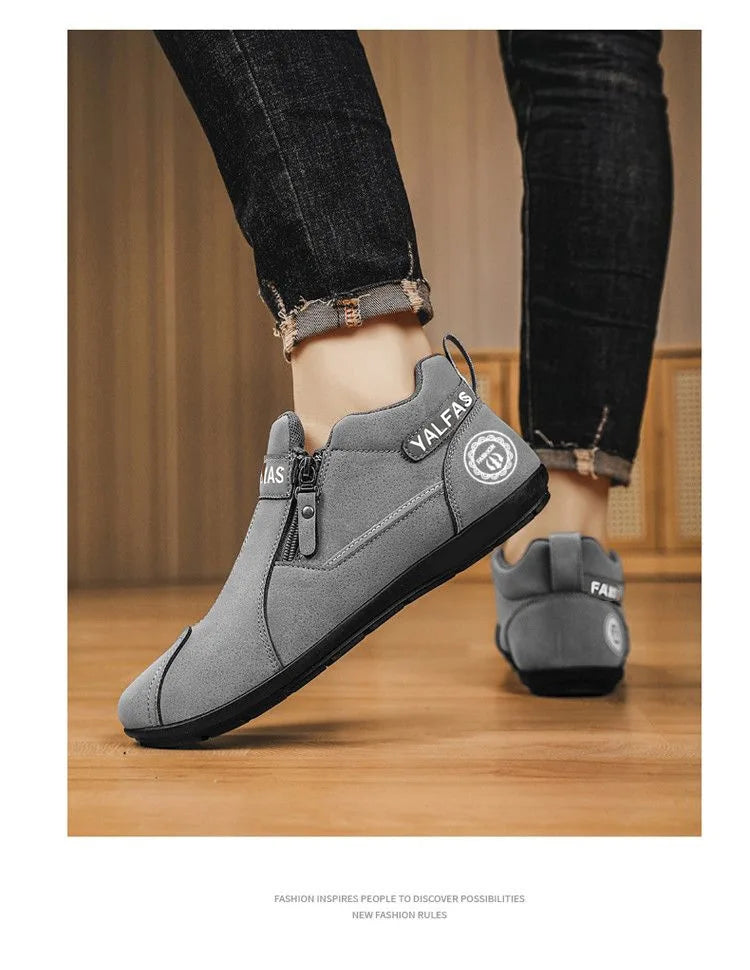 2026 New Autumn Winter Men Casual Shoes Lightweight Slip On Sneakers Flat Work Shoes Loafers