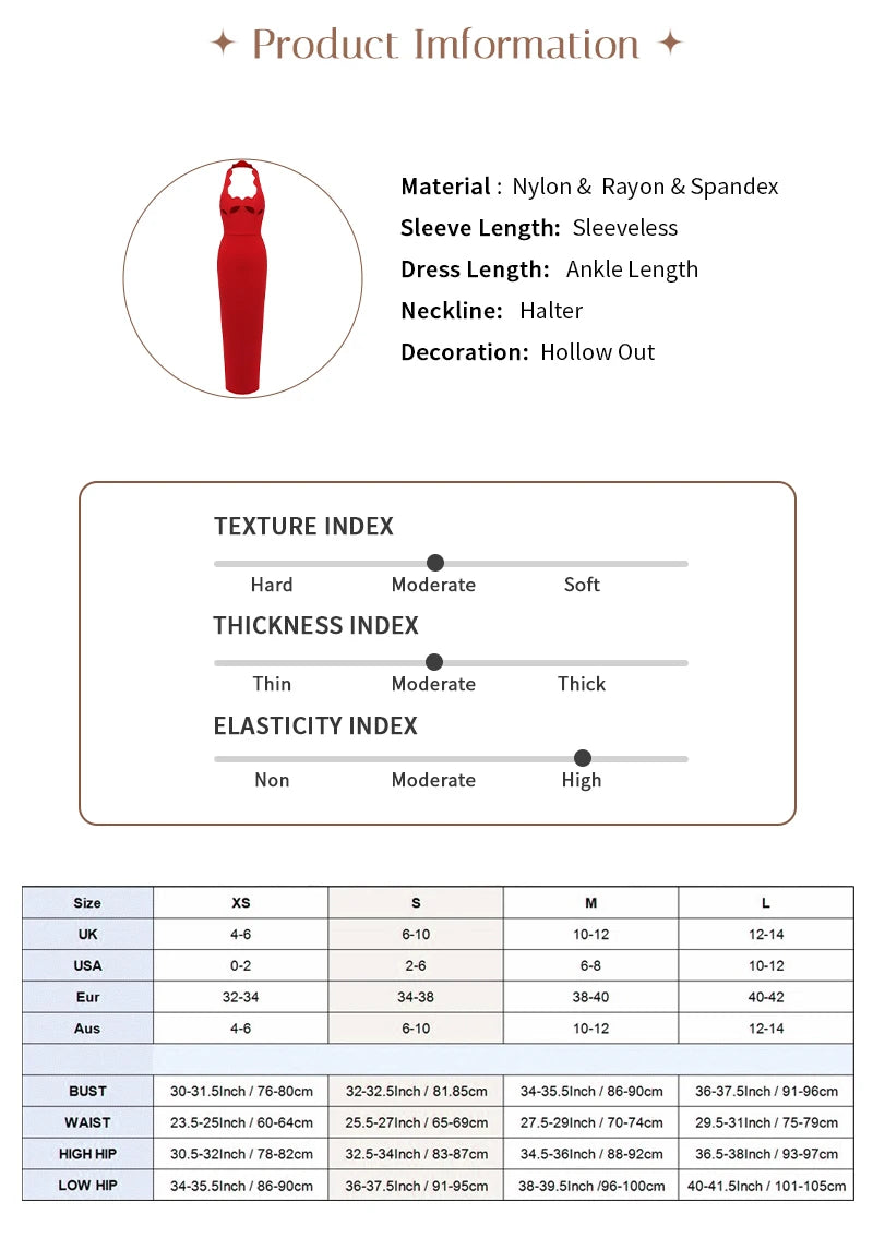 VC Black Halter Elegant Dress For Women 2025 New Summer Evening Party Celebrity Bodycon Long Dress Red Brown Prom Vestido