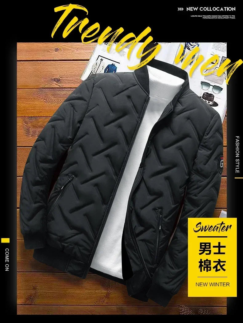 New 2024 Autumn Winter Jacket Men Cotton Padded Jacket Korean Streetwear Casual Jacket Men Fashion Clothing Male Warm Coats 5XL
