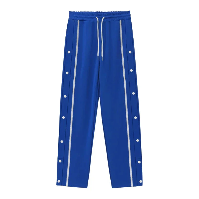 Spring and Autumn New Jacquard Long Pants Single breasted Patchwork Loose Large Casual Pants Versatile Sanitary Pants