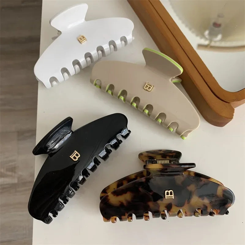 acetic acid clip shark clip high ponytail hair clip high-end feeling headband hair clip female back of the head hair accessory