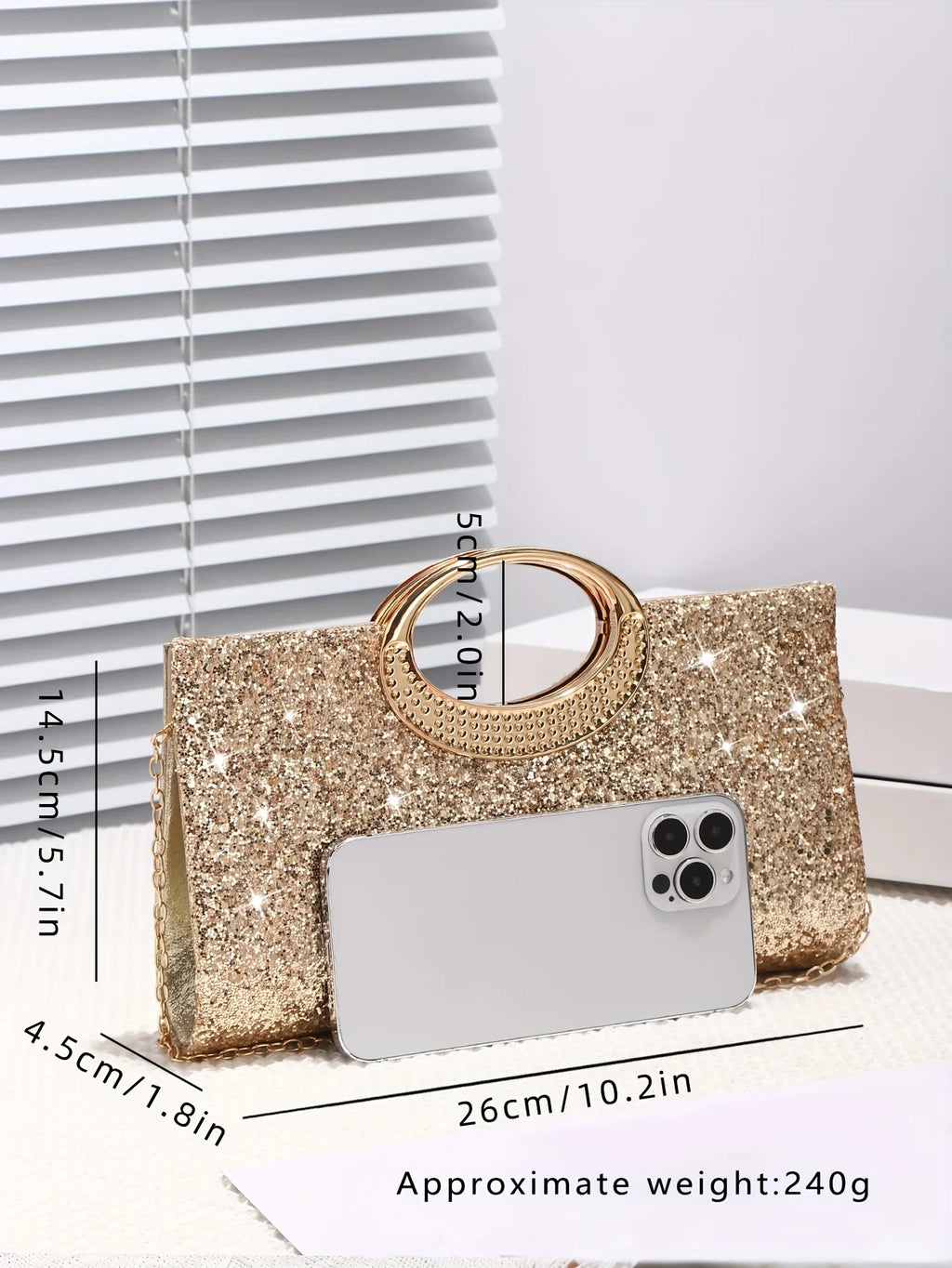 Sparkling Evening Handbag for Ladies, Suitable for Wedding Parties Dances Holiday Gifts, Valentine's Day Gifts, Birthday Gifts