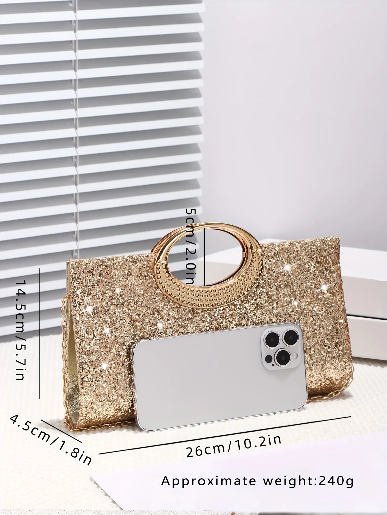Sparkling Evening Handbag for Ladies, Suitable for Wedding Parties Dances Holiday Gifts, Valentine's Day Gifts, Birthday Gifts