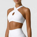 sm2631 High Strength Shockproof Sports Bra Sexy Halter Beautiful Back Quick Dry Women Running Fitness Yoga Bra With Chest Pad