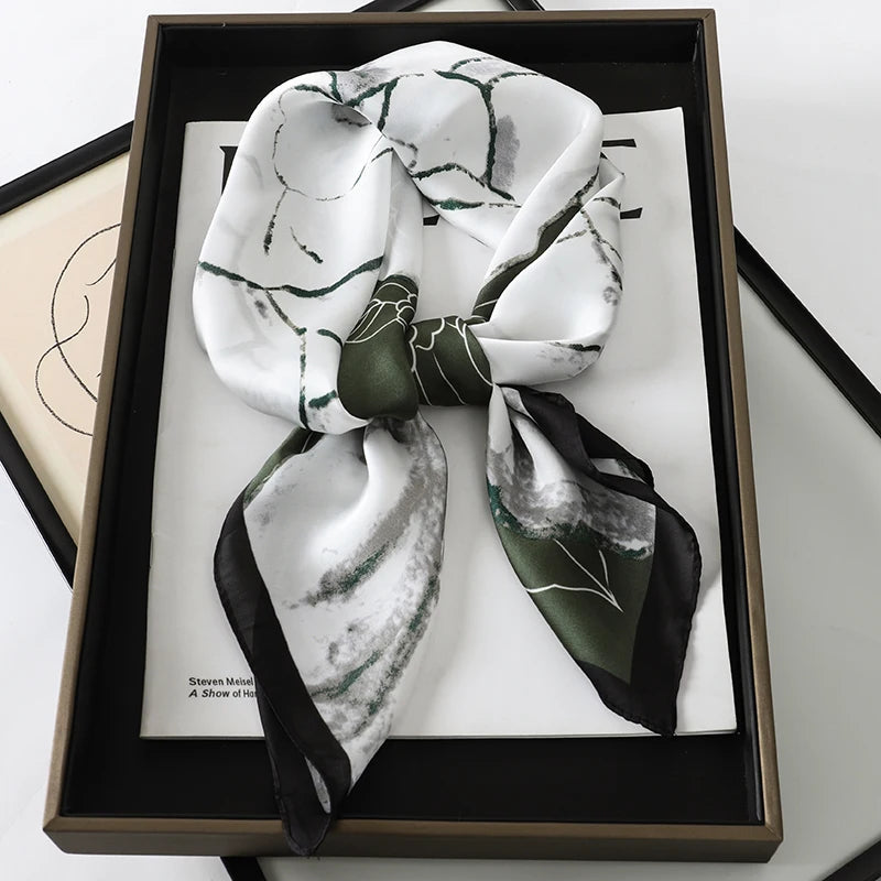 New Satin Shawl Design Wild leopard Print Silk Square Women neck scarves Wrap Headkerchief Beach Hair Band women's bandana