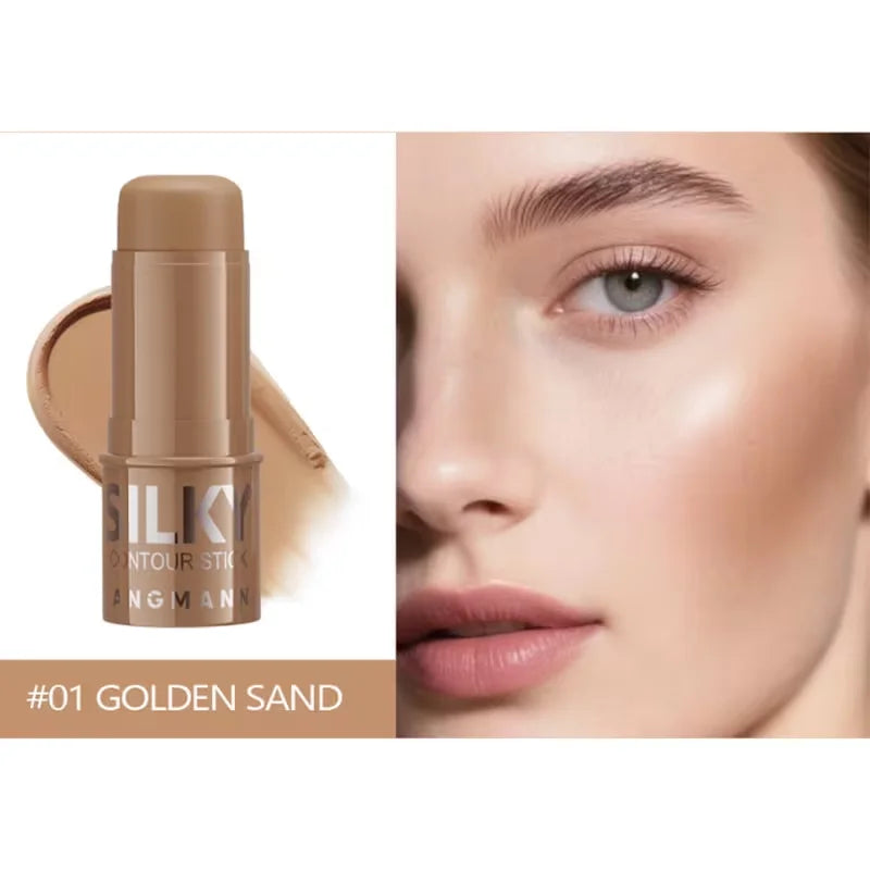 Tri-Color Multi-Functional Face Brightening Contour Stick Contouring &Brightening Skin-Perfecting Stick Waterproof Concealer Pen