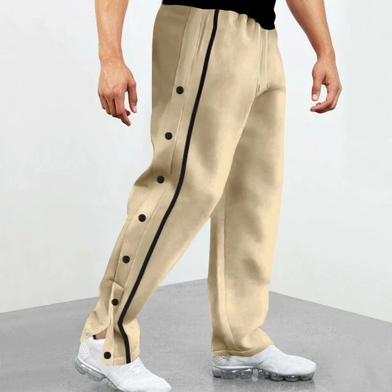 Spring and Autumn New Jacquard Long Pants Single breasted Patchwork Loose Large Casual Pants Versatile Sanitary Pants