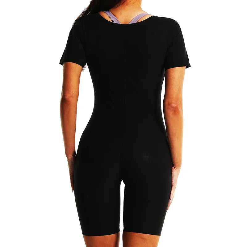 Women Compression Bodysuits Shapewear Sauna Suits Sweat Body Shaper Gym Fat Burning Waist Trimmer Belly Weight Loss Sportswear