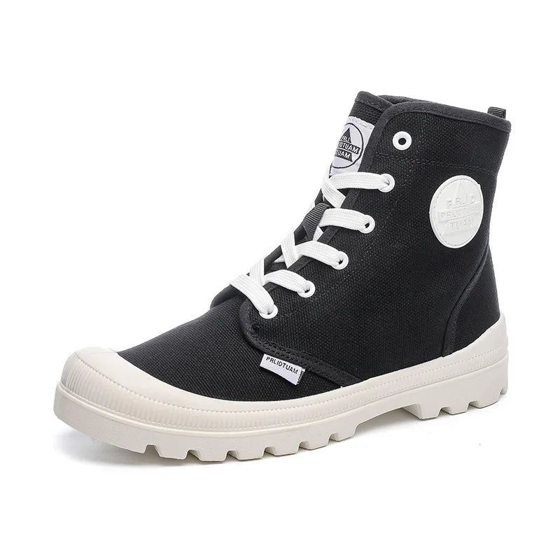 Canvas Shoes Men Boots Leisure High Top Ankle Boots Male Flat Footwear Military Boots Couple Shoes Casual Spring Autumn Boots