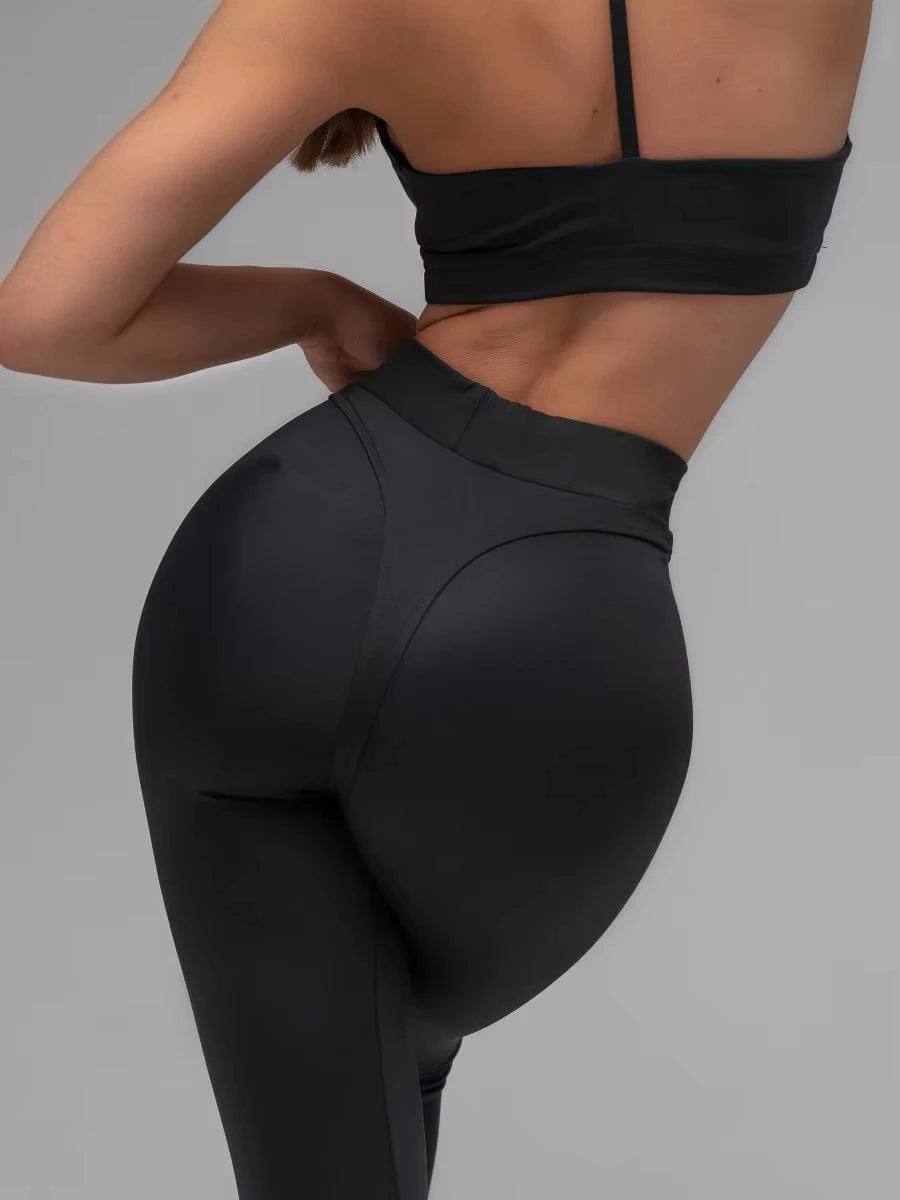 Black Sexy High Waist Scrunch Butt Yoga Leggings Thick Workout Butt Lifting Plus Size Tights Yoga Pants For Women